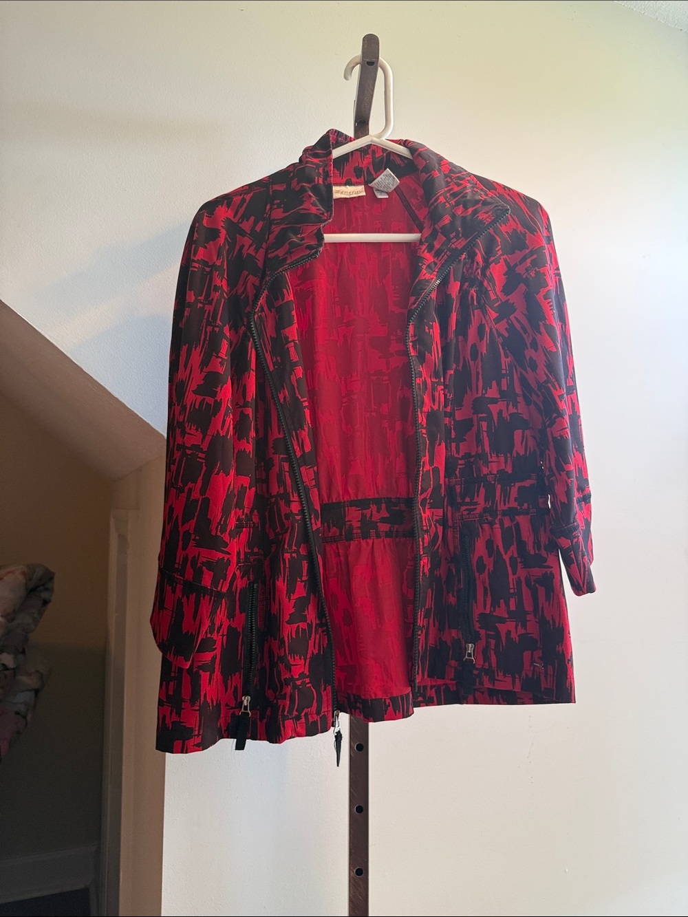 Chico’s Red & Black Patterned Women's Jacket